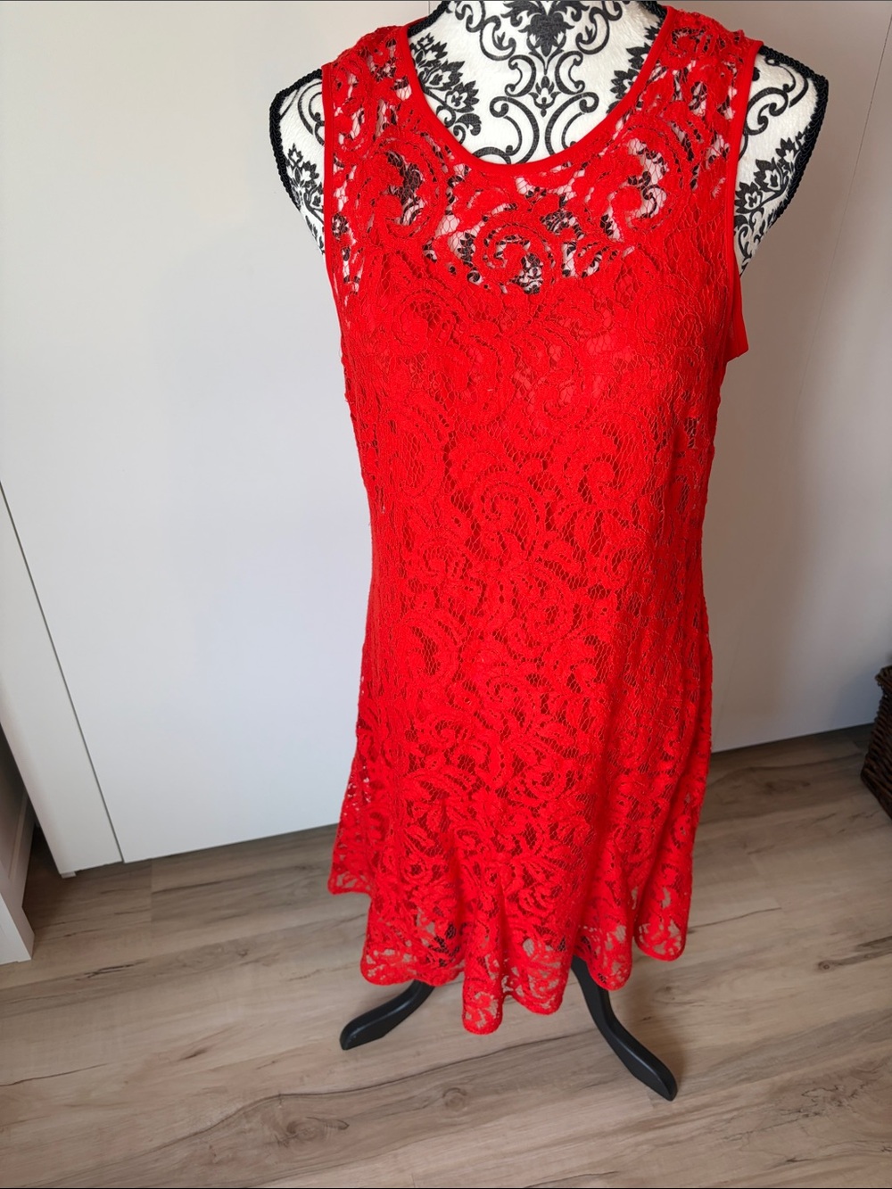 MICHAEL Michael Kors Red Lace A-Line Sleeveless Dress